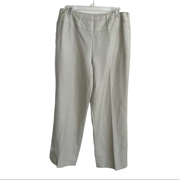 Dressbarn Tan Linen Trousers Size 12 Petite - Picture 1 of 9